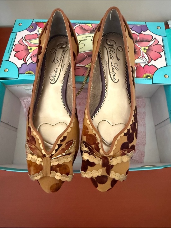 Poetic License Shoes - Poetic Licence Get Ready Bark Flats Size 8 Flocked Polka Dot Bow Ballet Shoes